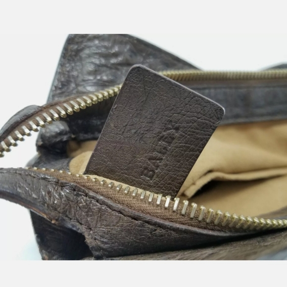 100% AUTHENTIC BALLY Brown Ostrich Leather Handbag - Limited Edition - Picture 6 of 12